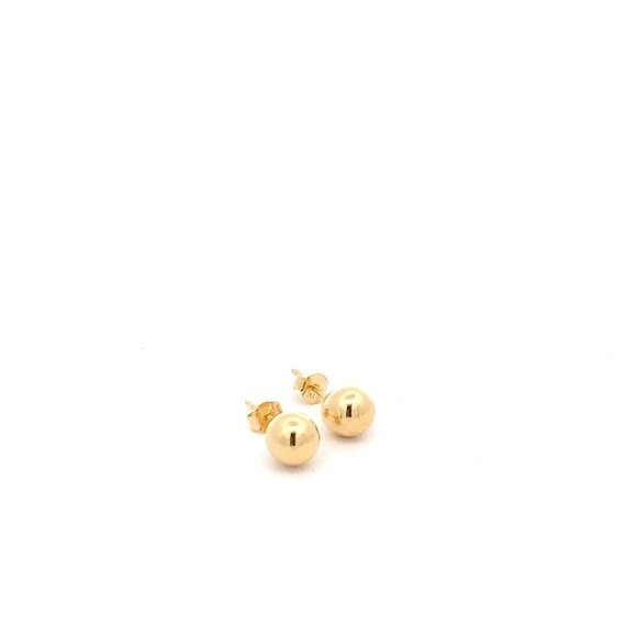 18K Yellow Gold Earrings Stud Balls Polished 0.88 grams - Picture 4 of 12